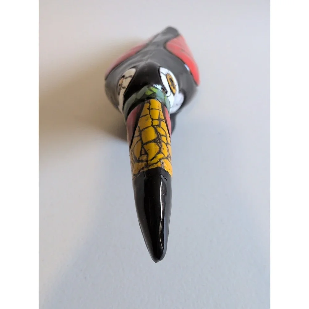 Vintage Multicolored Brazilian Ceramic Toucan Wall Hanger 11